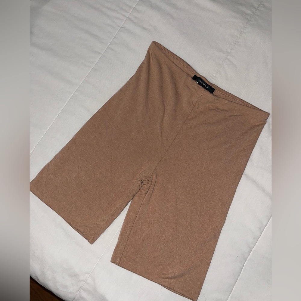 Tan (pink mauve) Forever 21 biker shorts. (Not see through at all)